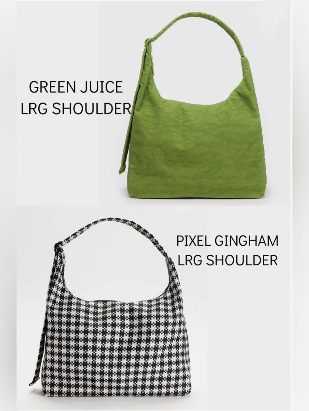 ISO PIXEL GINGHAM & GREEN JUICE SHOULDER BAG